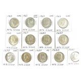 (13) 40% Silver Kennedy Half Dollars