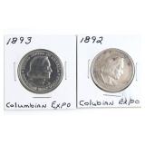 (2) Columbian Expo Half Dollars
