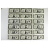 (18) One Dollar Silver Certificates