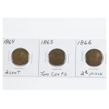 (3) two Cent Pieces