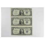 (3) One Dollar Silver Certificate Star Notes