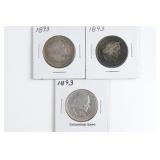 (3) Columbian Expo Half Dollars