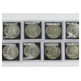 (8) 40% Silver Eisenhower Proof & UNC Dollars