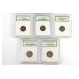 (5) INB Slabbed US Coins