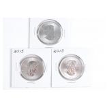 (3) 2015 1oz Silver Maple