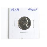 1958 Jefferson Nickel Proof Strike