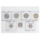 (7) Silver Canadian Coins. 1964/1967
