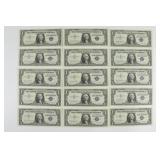 (15) One Dollar Silver Certificates