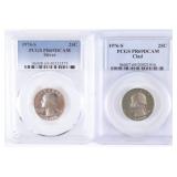 (2) 1976-S Silver AND Clad Bicentennial Quarters