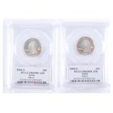 (2) 2004-S Silver Proof State Quarters IOWA