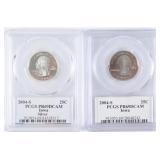 (2) 2004-S Proof State Quarters IOWA
