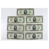 (7) Series 1934 A Five Dollar Fed Reserve Notes