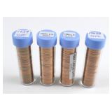 (4) Rolls Lincoln Memorial Cents 1959, 60, & 62