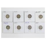(8) Mercury Head Dimes