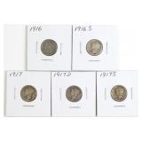 (5) Mercury Head Dimes
