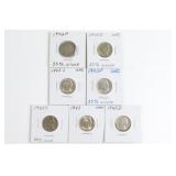 (7) Wartime Silver Nickels