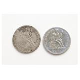 1890 & 1891 Lberty Seated Dimes