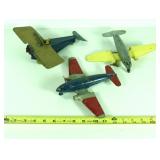 (3) Vtg Pressed Steel Planes