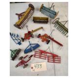 (11) Metal Toy Farm Implements