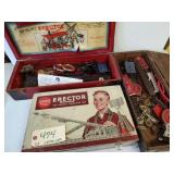(3) Gilbert Erector Sets. 2 wood & 1 metal cases