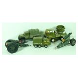 Lot of 5 Vtg Buddy L Military Vehicles/Equipment