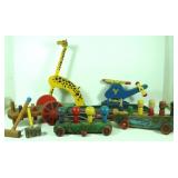 Large lot of Vintage Wooden Toys