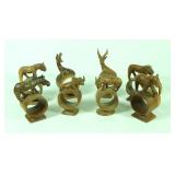 (8) Hand Carved Safari Napkin Rings
