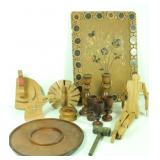 Misc lot of wooden items/decor