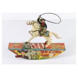 Marx Tin HopALong Cassidy Rocking Horse w/Lasso