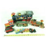 (5) Vtg Tin Litho Trains. Conditions vary