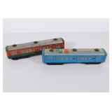 (2) Vintage Japan Tin Litho Trains - 8.25" long