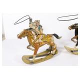 (3) Marx Wind-up Cowboy on Horse Rocking Toys