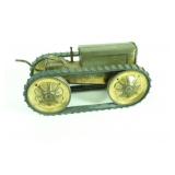 Vtg 1911 Tin Wind Up Climbing Caterpillar Tractor