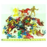 Vtg Plastic Cowboys/Indians/Horses Figures