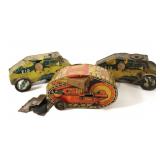 (3) Marx Tin Litho Tanks - Need Repairs
