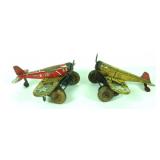 (2) 1940s Marx Tin WindUp Army Fighter Planes