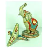Vtg Unique Art Flying Circus Elephant & 1 Plane