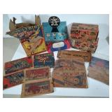 Tin Toy Boxes & Box Pieces - many are rough, but