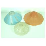 3 Vintage Glass Light Shades