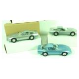 3 Promo Corvette Cars, (2) 1984 Silver, 1985 Blue