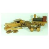 Wooden Art Toys, Car, Train & Elephant