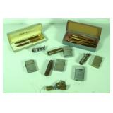 Vtg Lighters, Pens, Tire Gauges