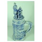 Ceramic Blue/White German Style Stein
