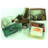 Vtg Small Toys - Marbles, Jacks, Pool, Topps etc
