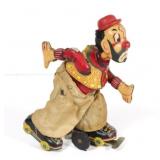 TPS Japan Tin Litho Roller Skating Hobo Clown
