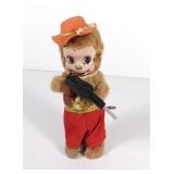 Vtg Japan Monkey Machine Gun Wind Up Toy