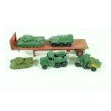 6 Piece Army Vehicles & Transporter - Lesney