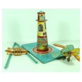 Vtg "Unique" Art Sky Rangers Airplane & Zepplin