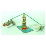 Vtg "Unique" Art Sky Rangers Airplane & Zepplin