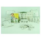 Marx White House & 10 Miniature Presidents